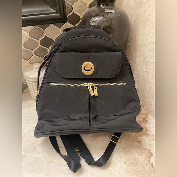 Baggallini Naples convertible Black Backpack with Gold Details main image 12